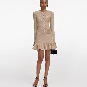 SELF-PORTRAIT Lurex Knit Mini Dress, size US 2